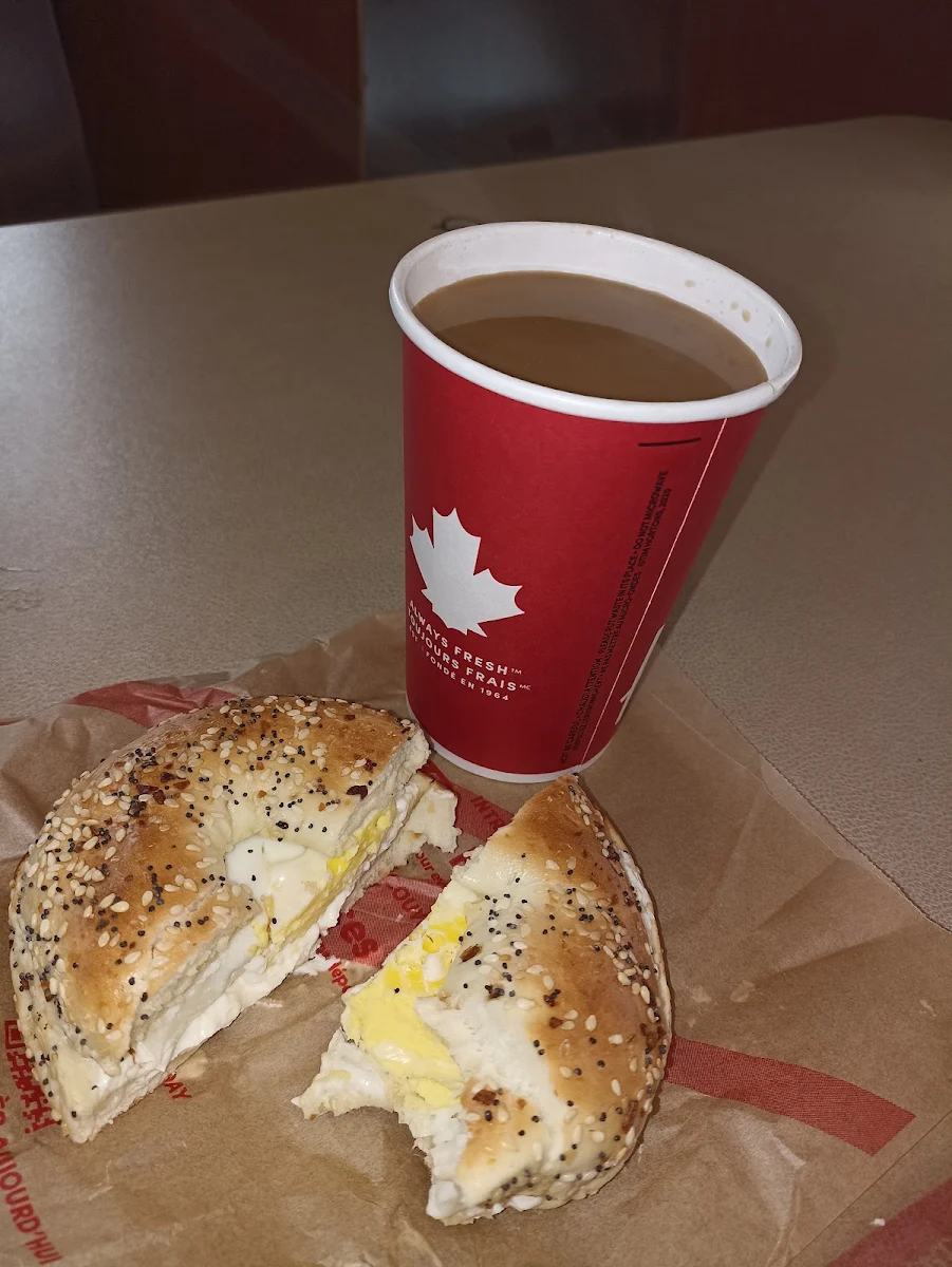 Everything Bagel with Cream Cheese and Egg