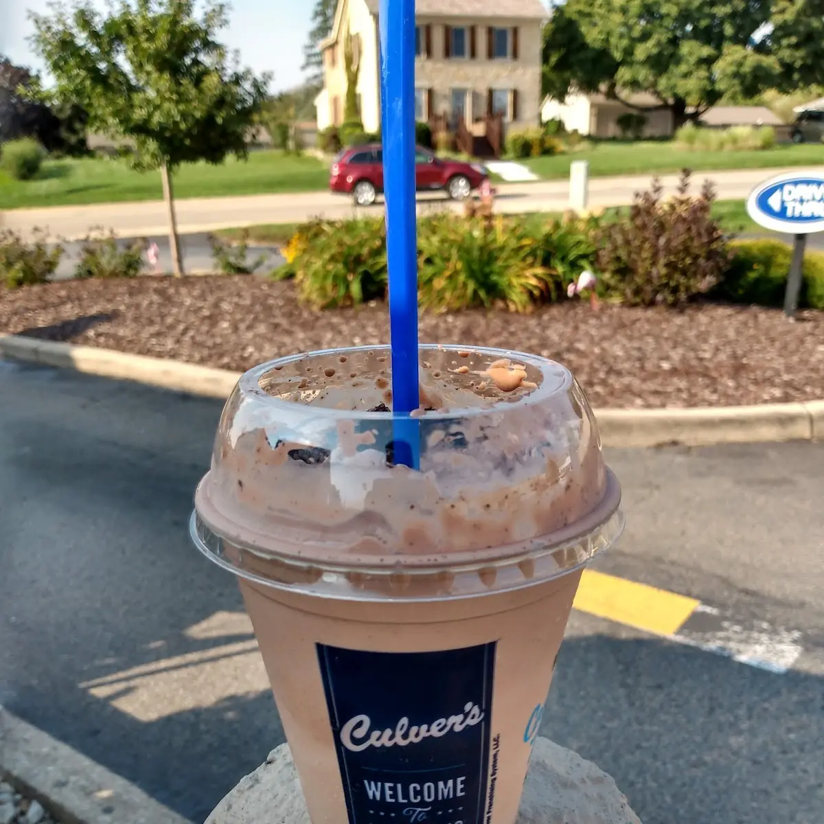 Chocolate Custard Concrete Mixer with Big Chunks Oreo Cookie Crumbled In