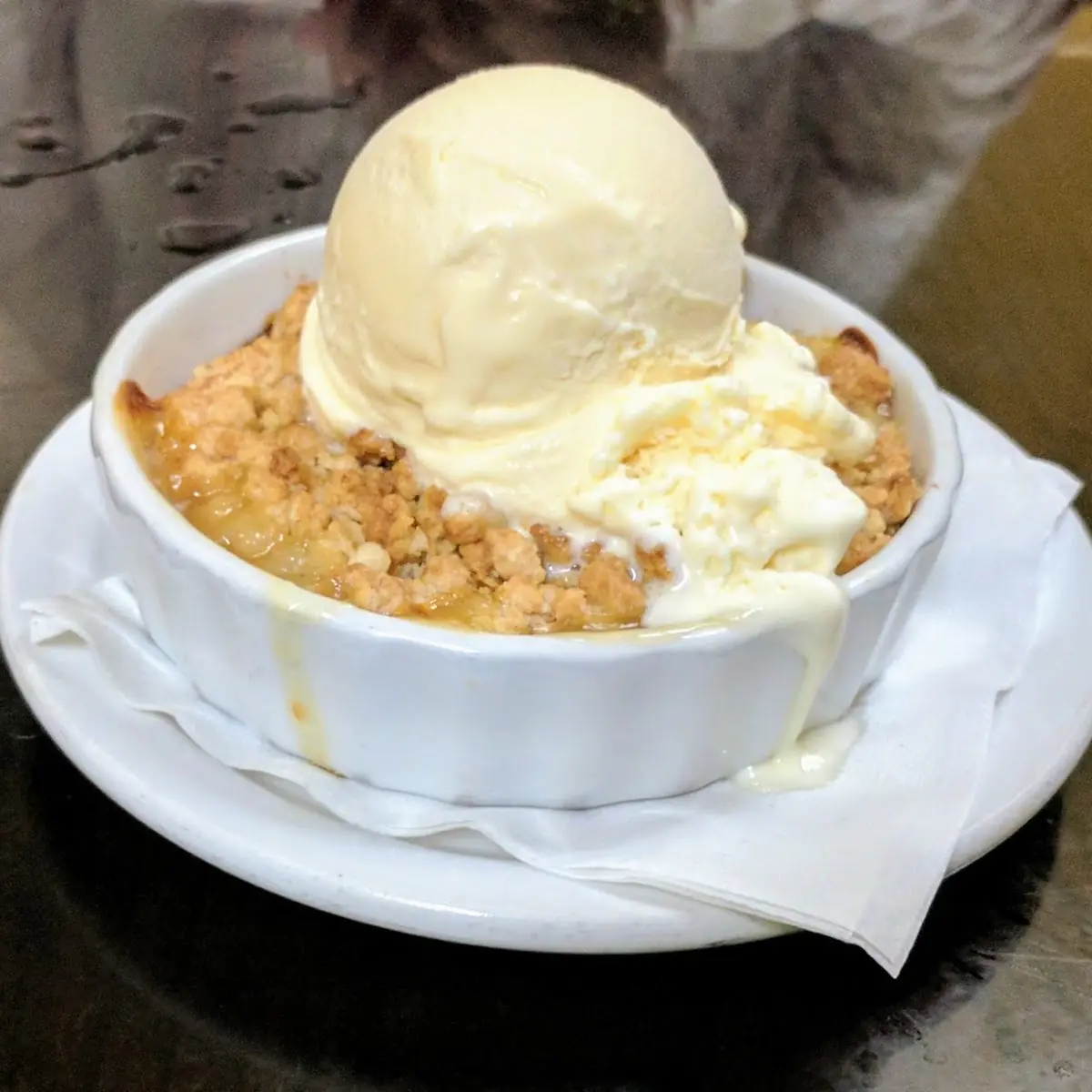 Warm Fruit Cobbler with Ice Cream