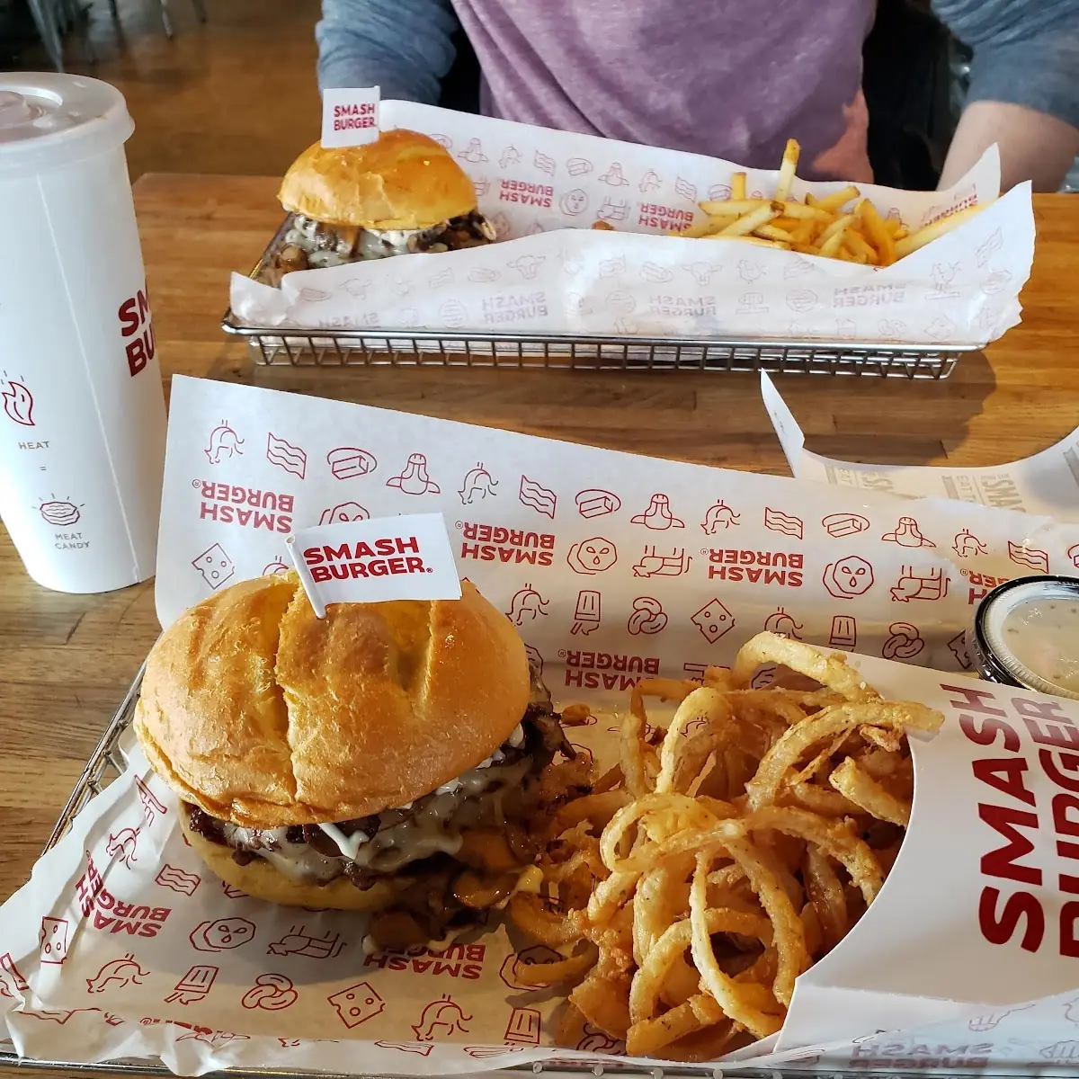 Bacon Burger with Blue Cheese and Fries