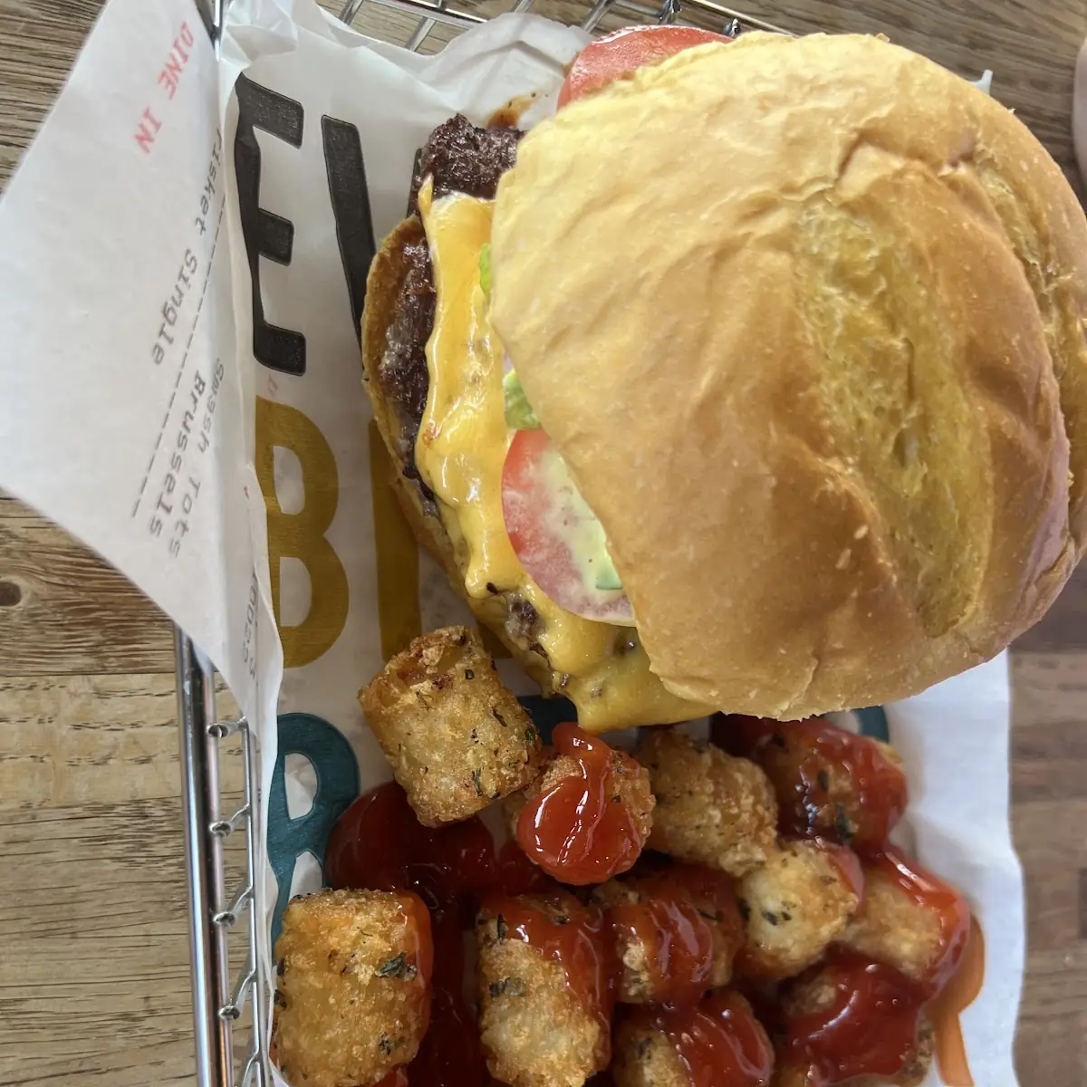 Smash Burger and Tater Tots