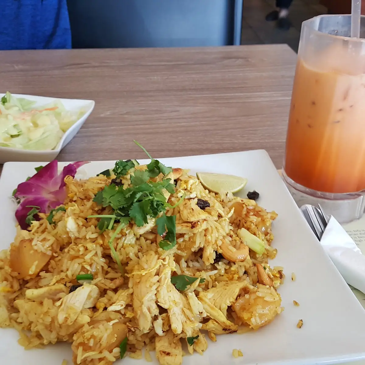 Pineapple Fried Rice and Thai Iced Tea