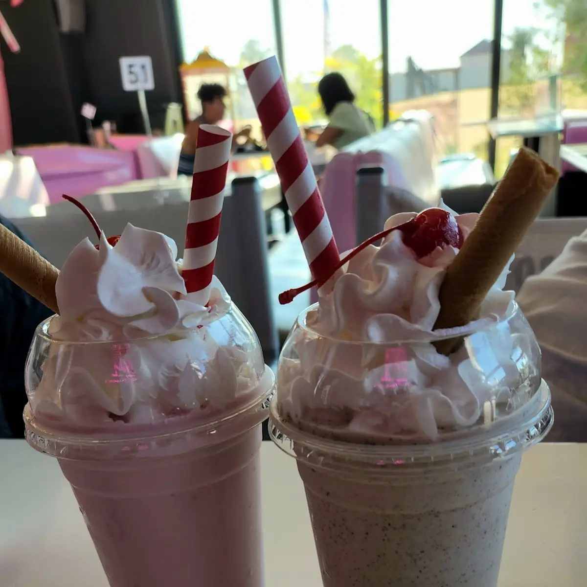 Strawberry Milkshake and Chocolate Milkshake