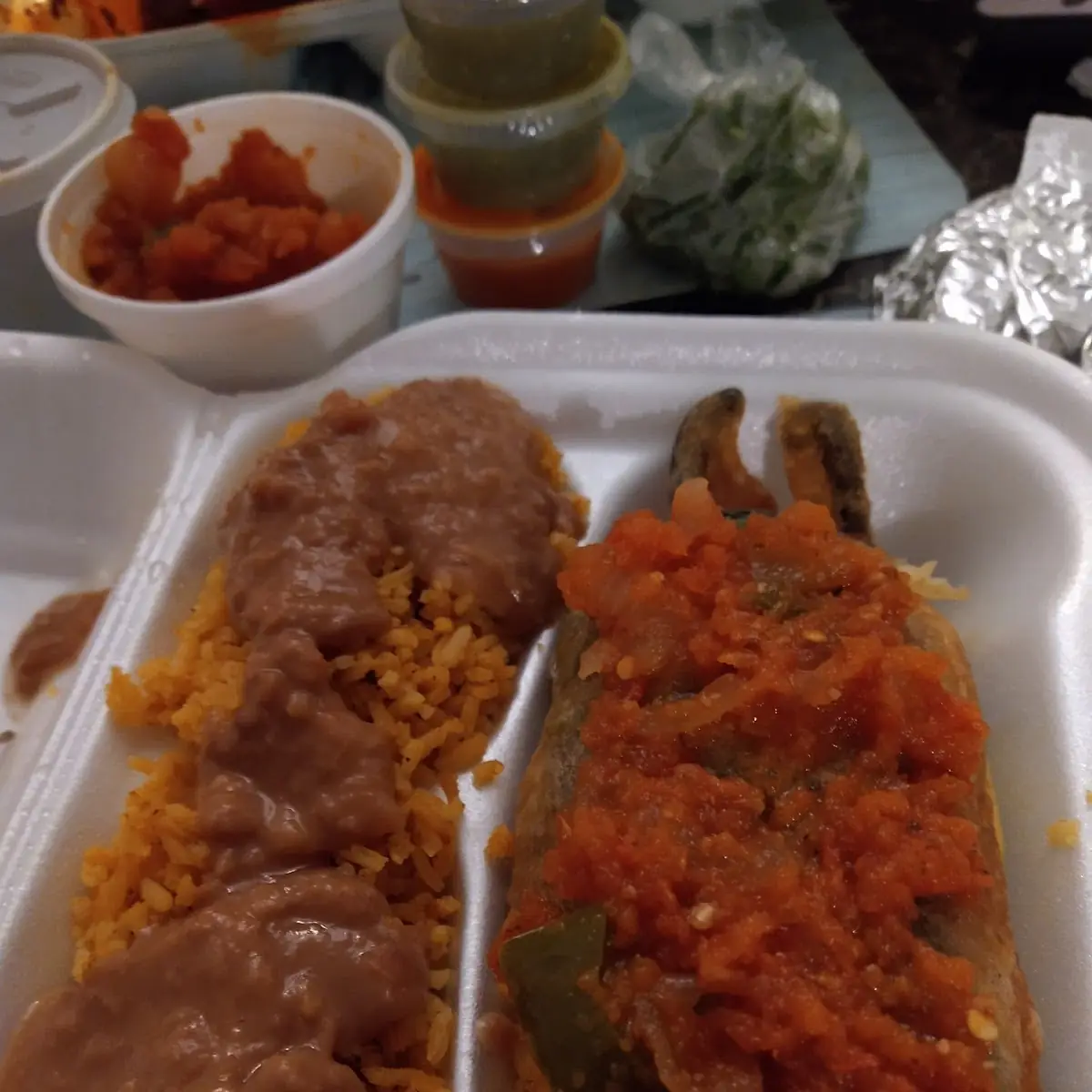 Chile Colorado Rice and Beans