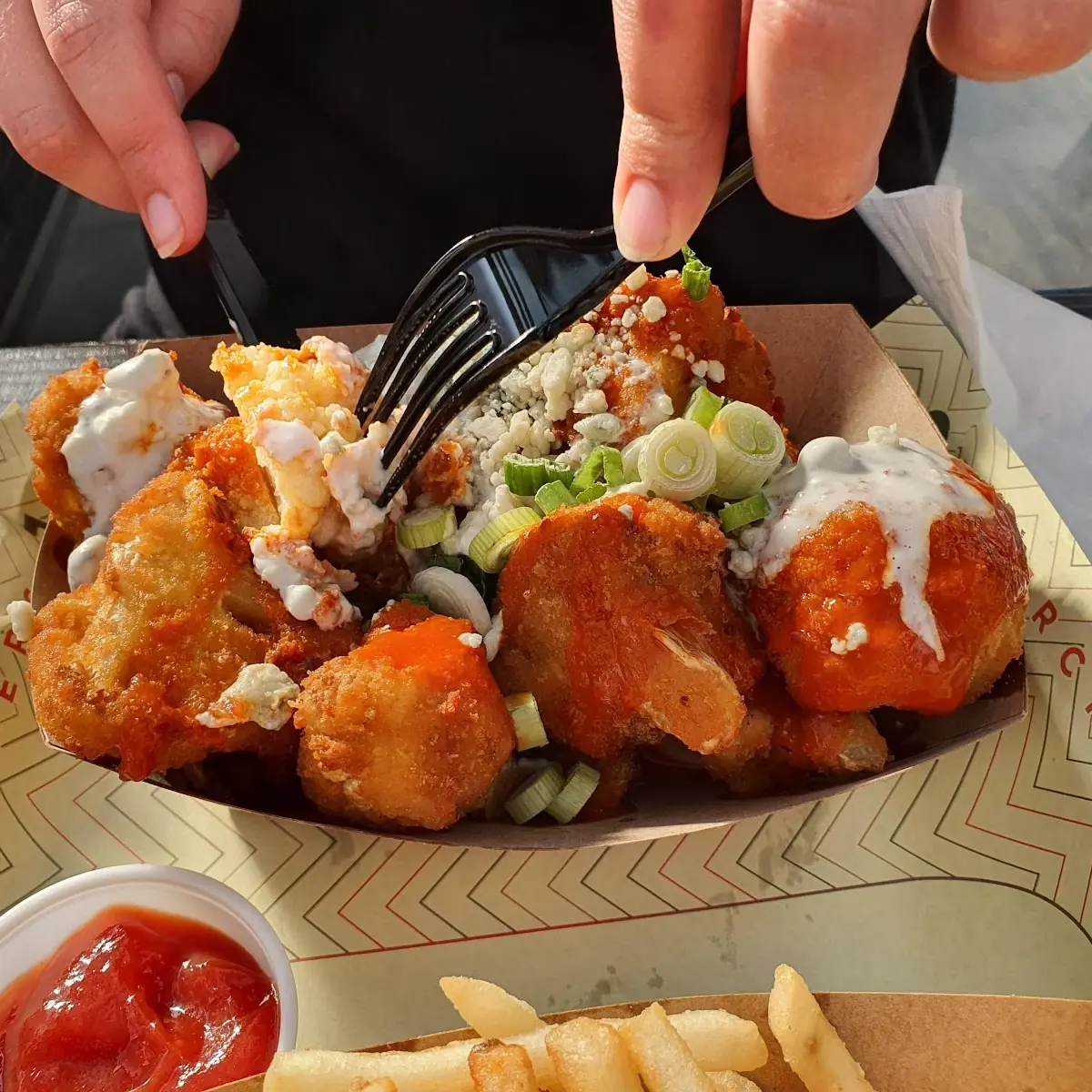Buffalo Cauliflower with Blue Cheese