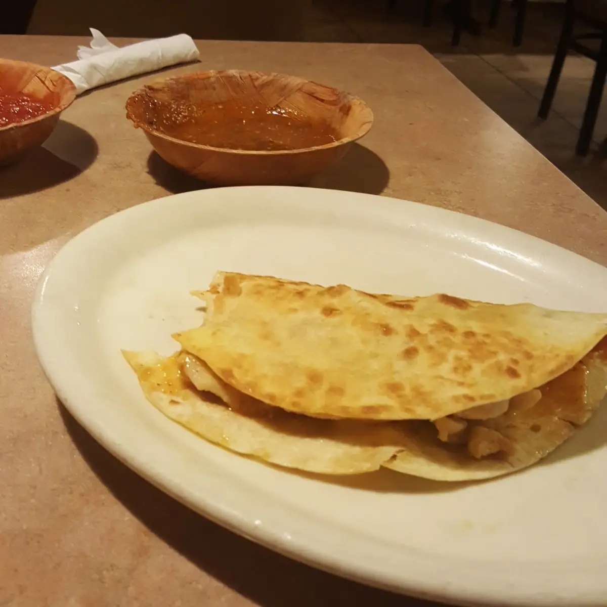 Spinach and Chicken Quesadilla