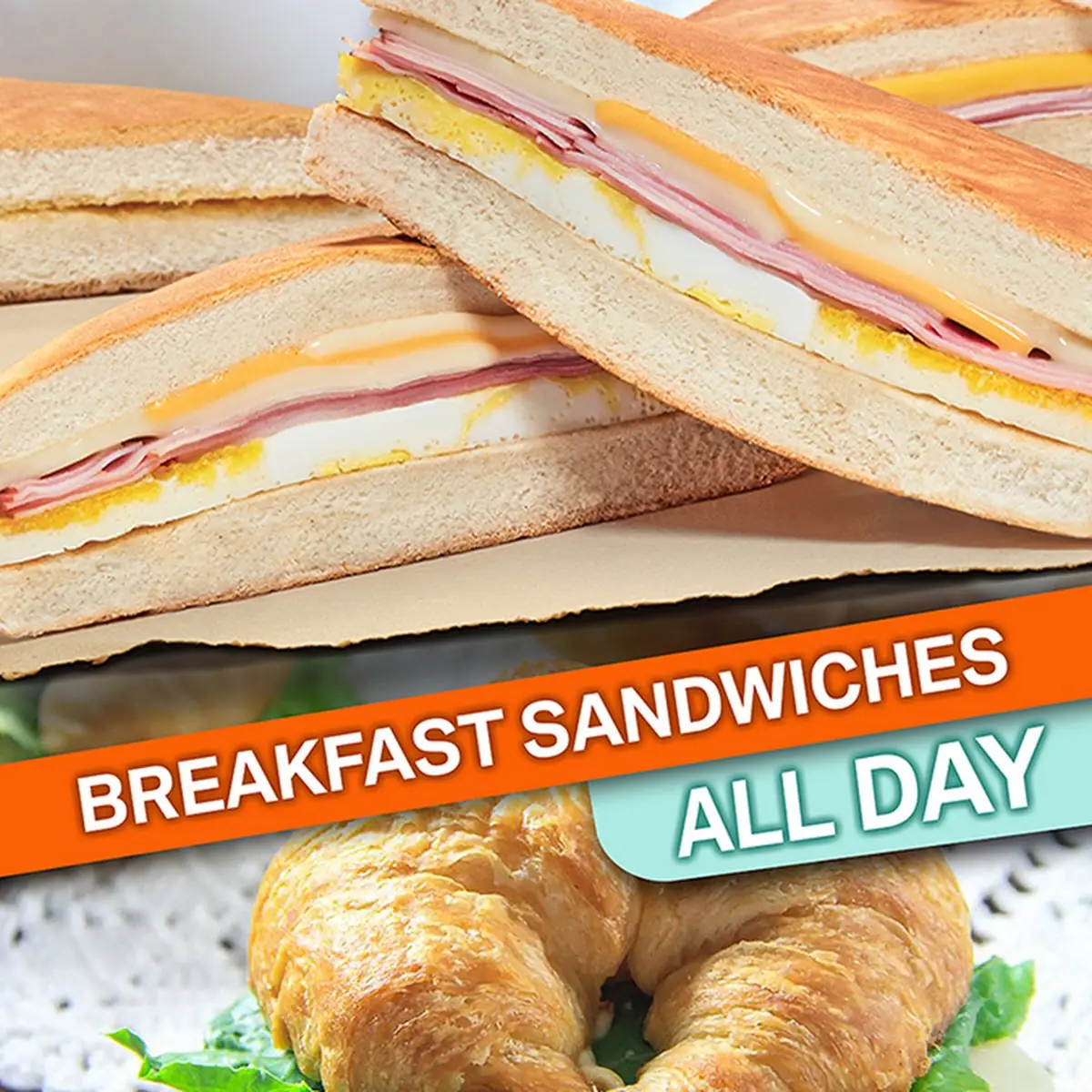 Ham & Cheese Croissant or Bagel
