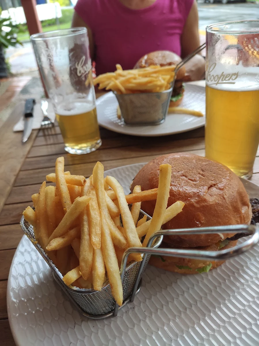 Steak Burger and Chips, Common Vice Wine Bar