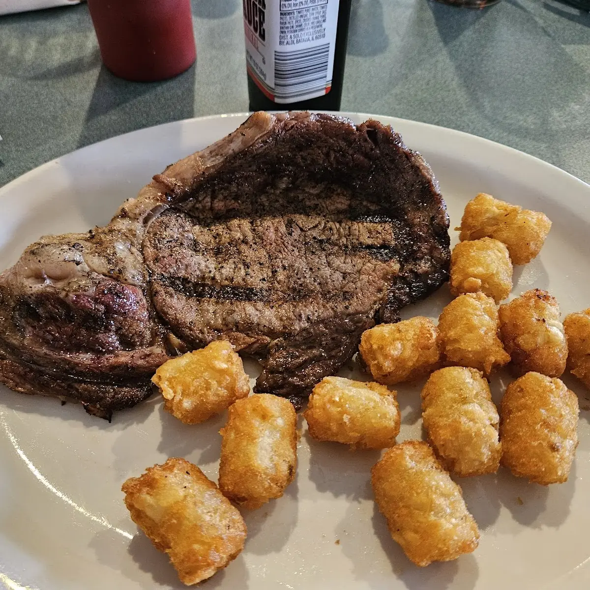Sirloin Steak and Tater Tots