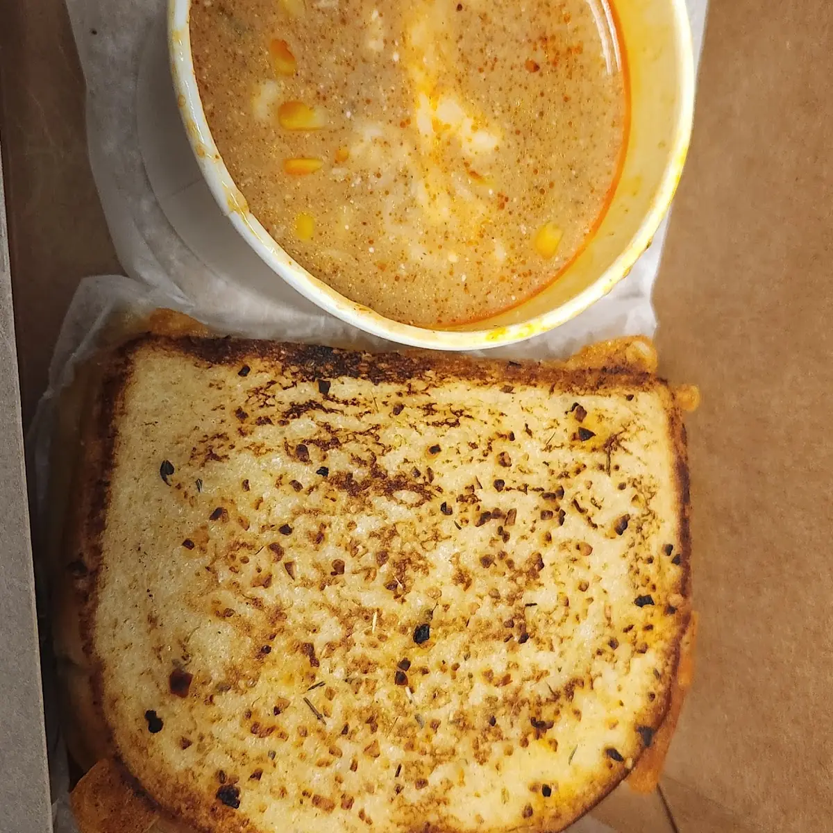 Grilled Cheese with Enchilada Soup