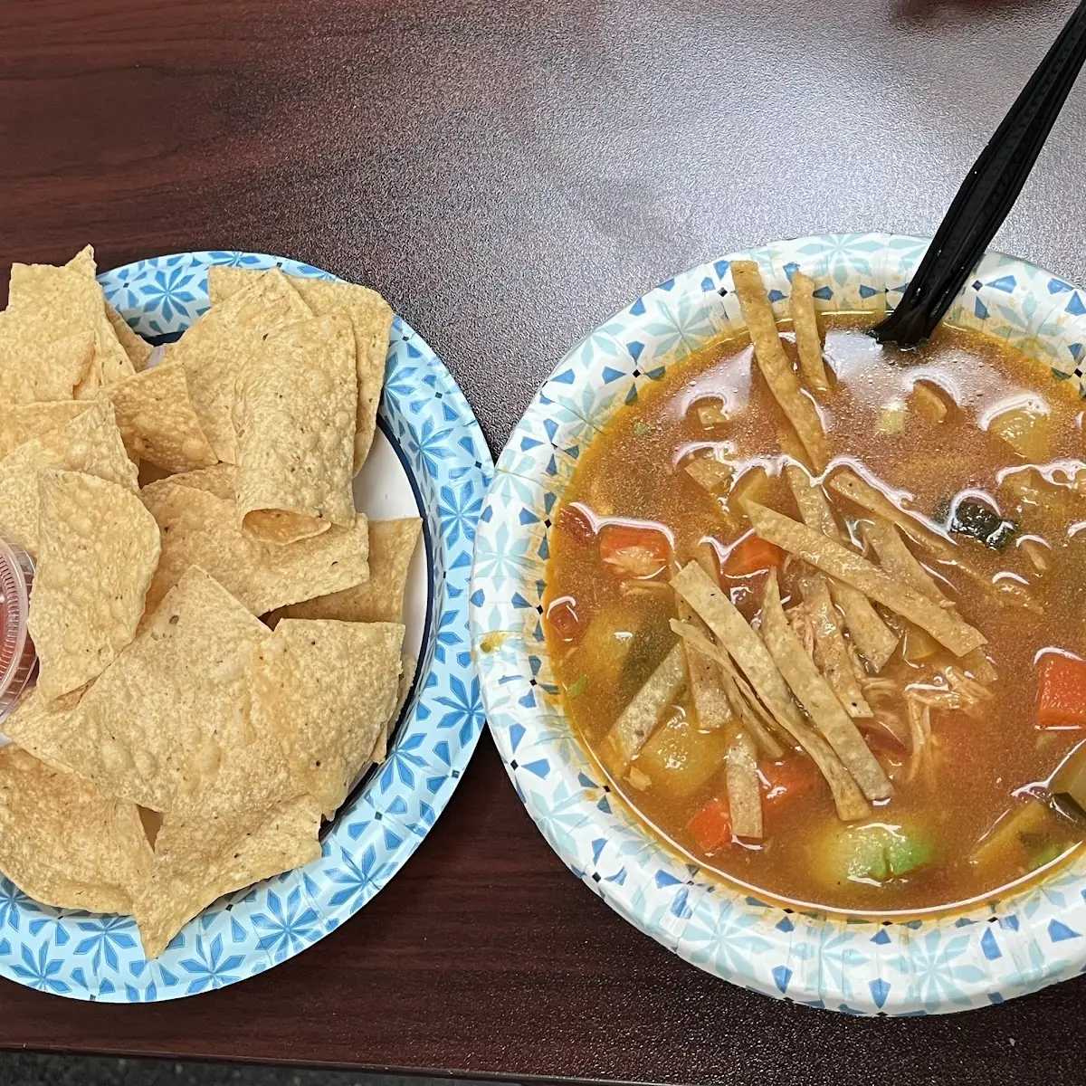 Soup & Crispy Taco Beef or Chicken Served with Rice