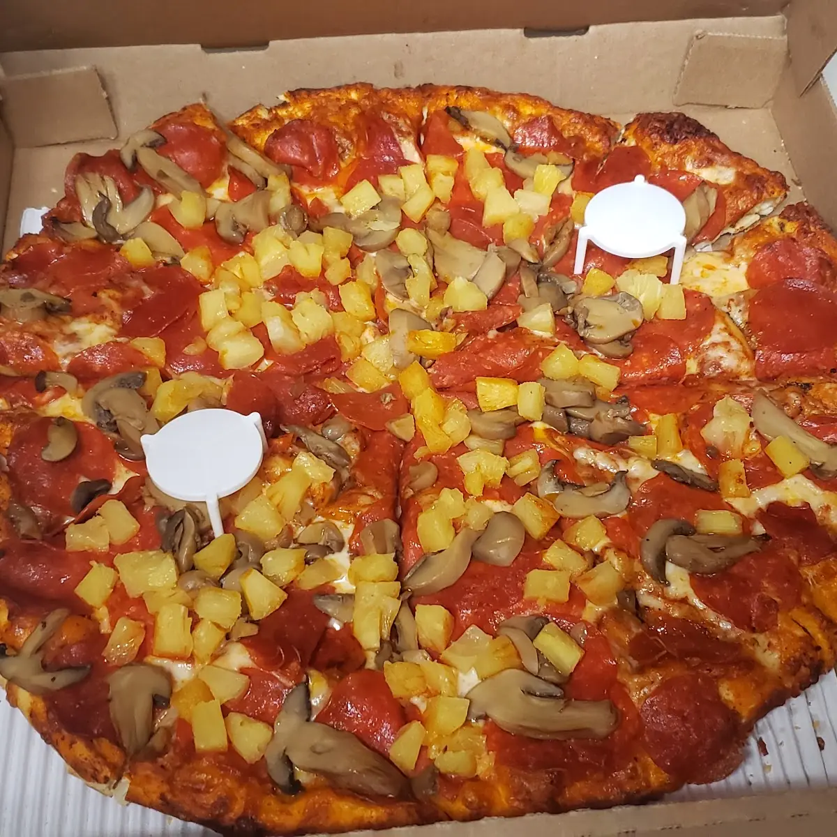 Pepperoni Pineapple Mushroom Pizza