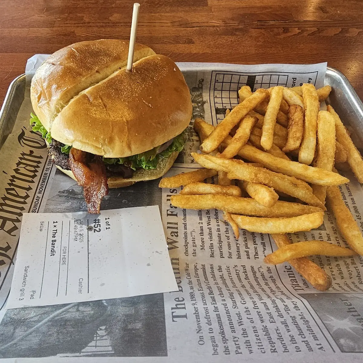 Truffle Burger and Fries with Cheese