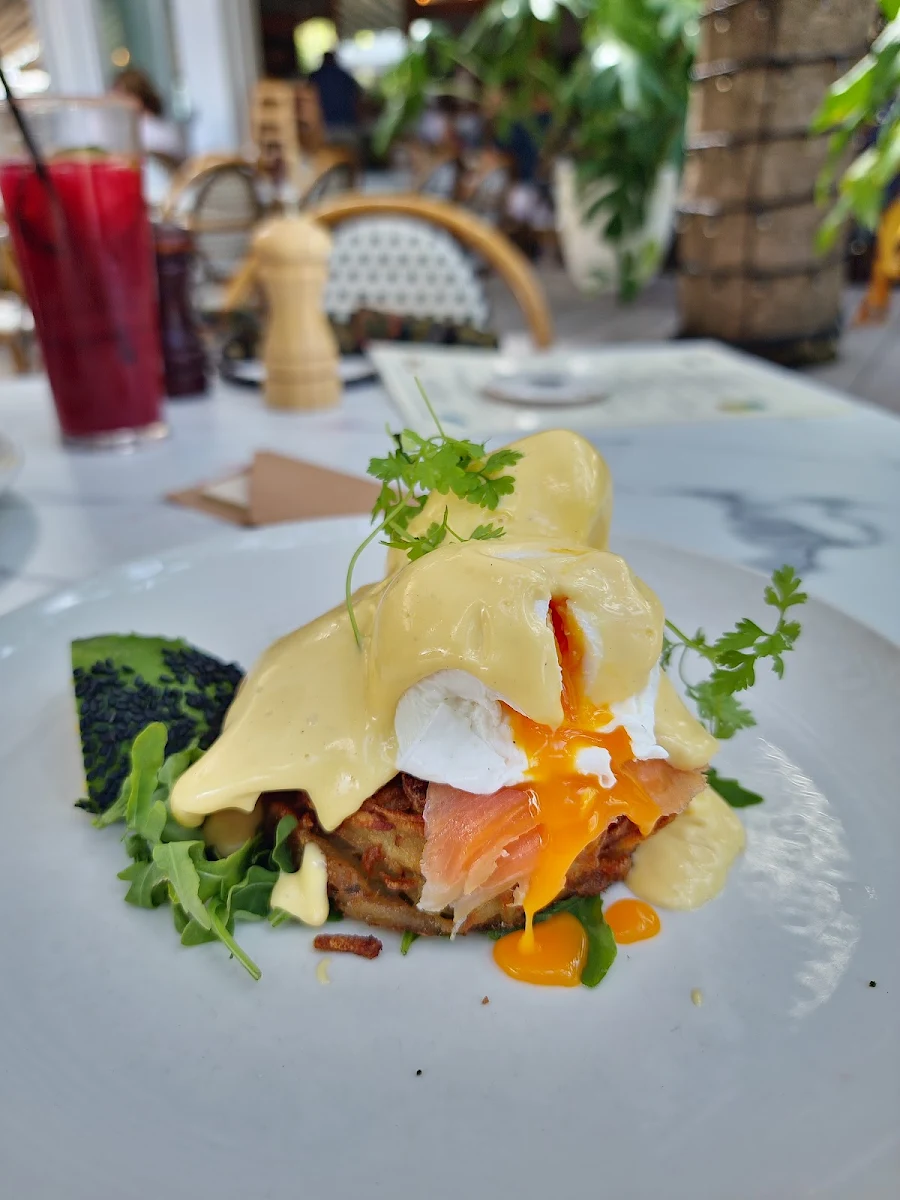 Eggs Benedict on a Potato Rosti, Aromas Restaurant & Bar Noosa