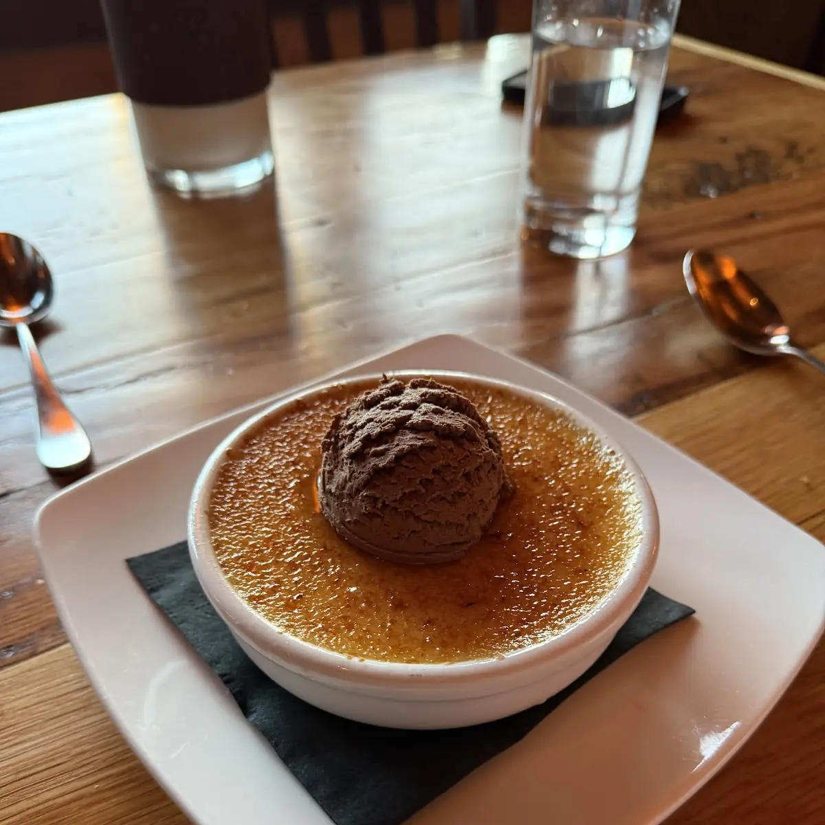 Creme Brulee with Vanilla Ice Cream