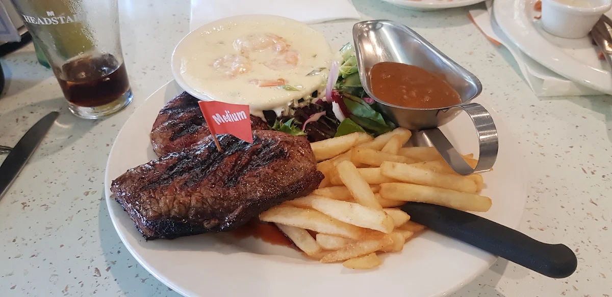 Rump Steak & Creamy Prawns