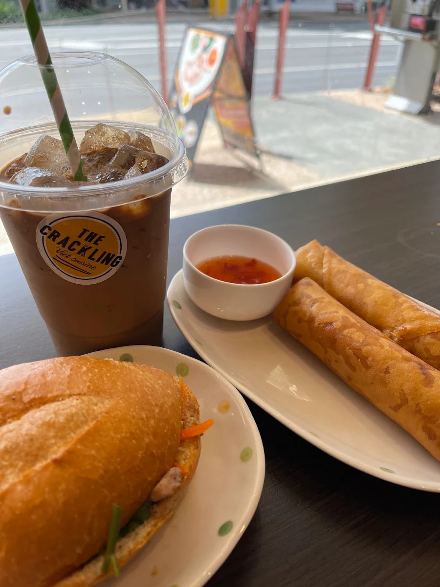 Pork Crackling Banh MI Viet Iced Coffee and Spring Rolls, Crackling - Holland Park West