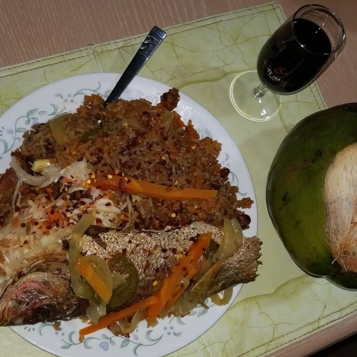 Red Snapper with Fried Rice and Banana