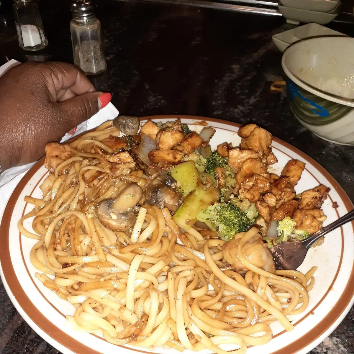 Salmon Shrimp Chicken & Noodles