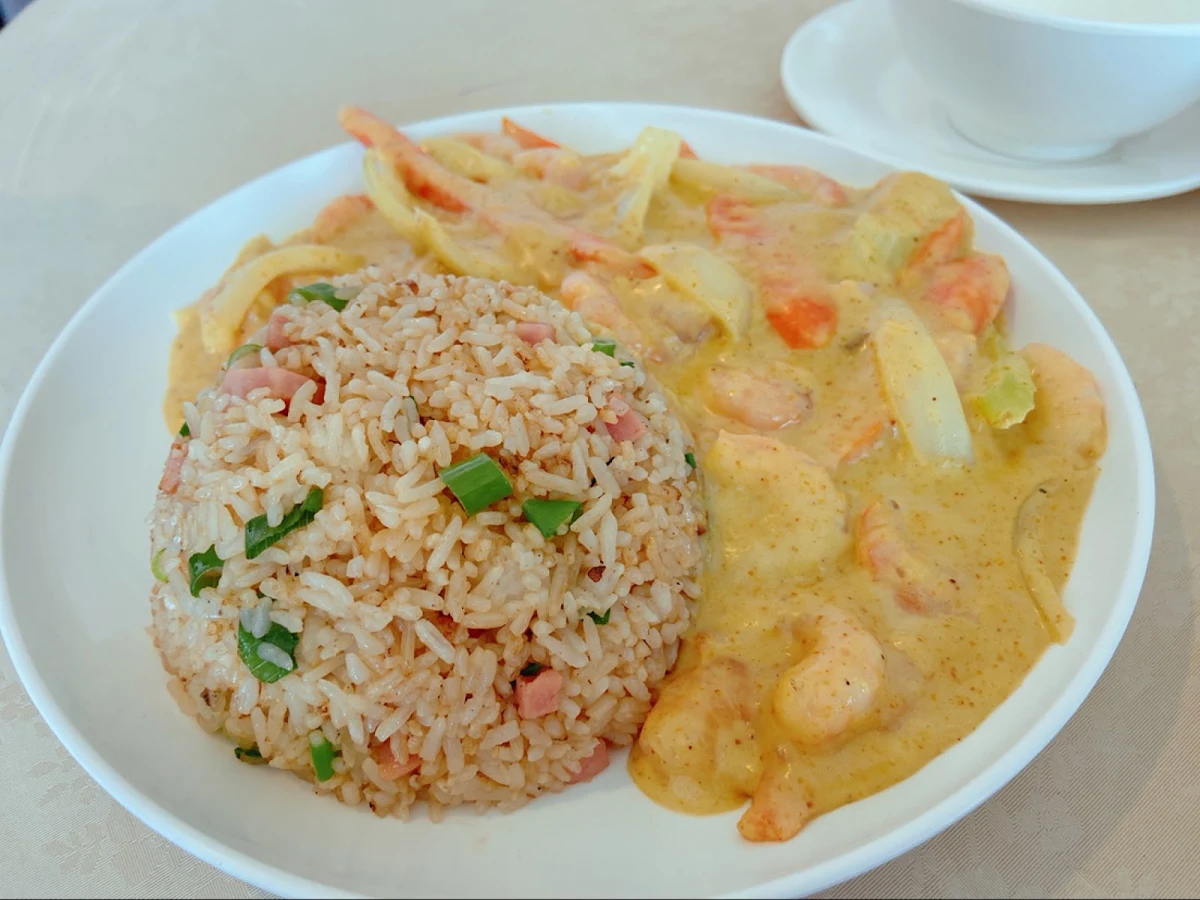 Curry Prawn with Fried Rice, Golden Chinese Restaurant