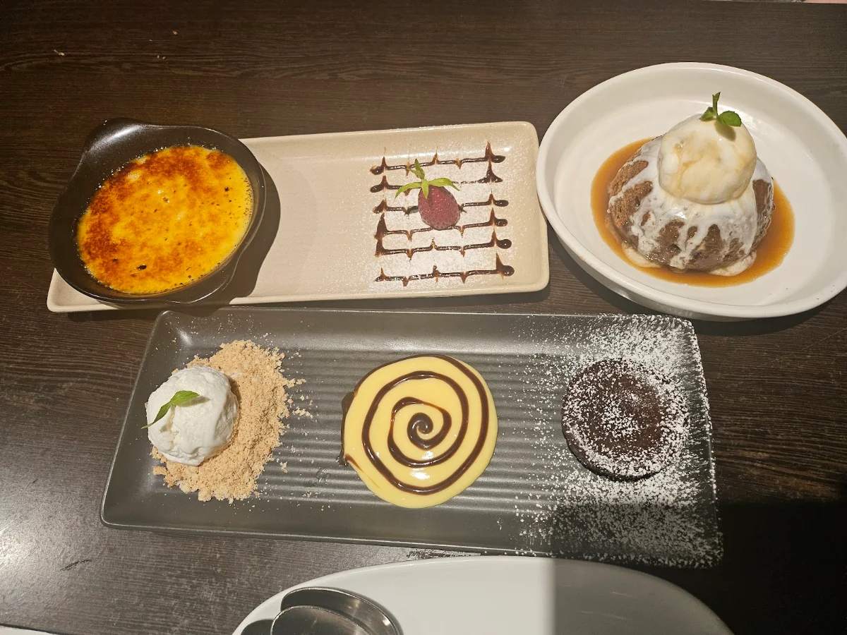 Crème Brulee Bread and Butter Pudding Sticky Date Pudding, Hurricanes Grill Bankstown