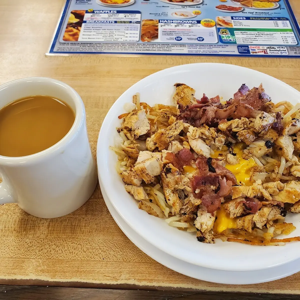 Chicken Melt Hash Browns with Bacon