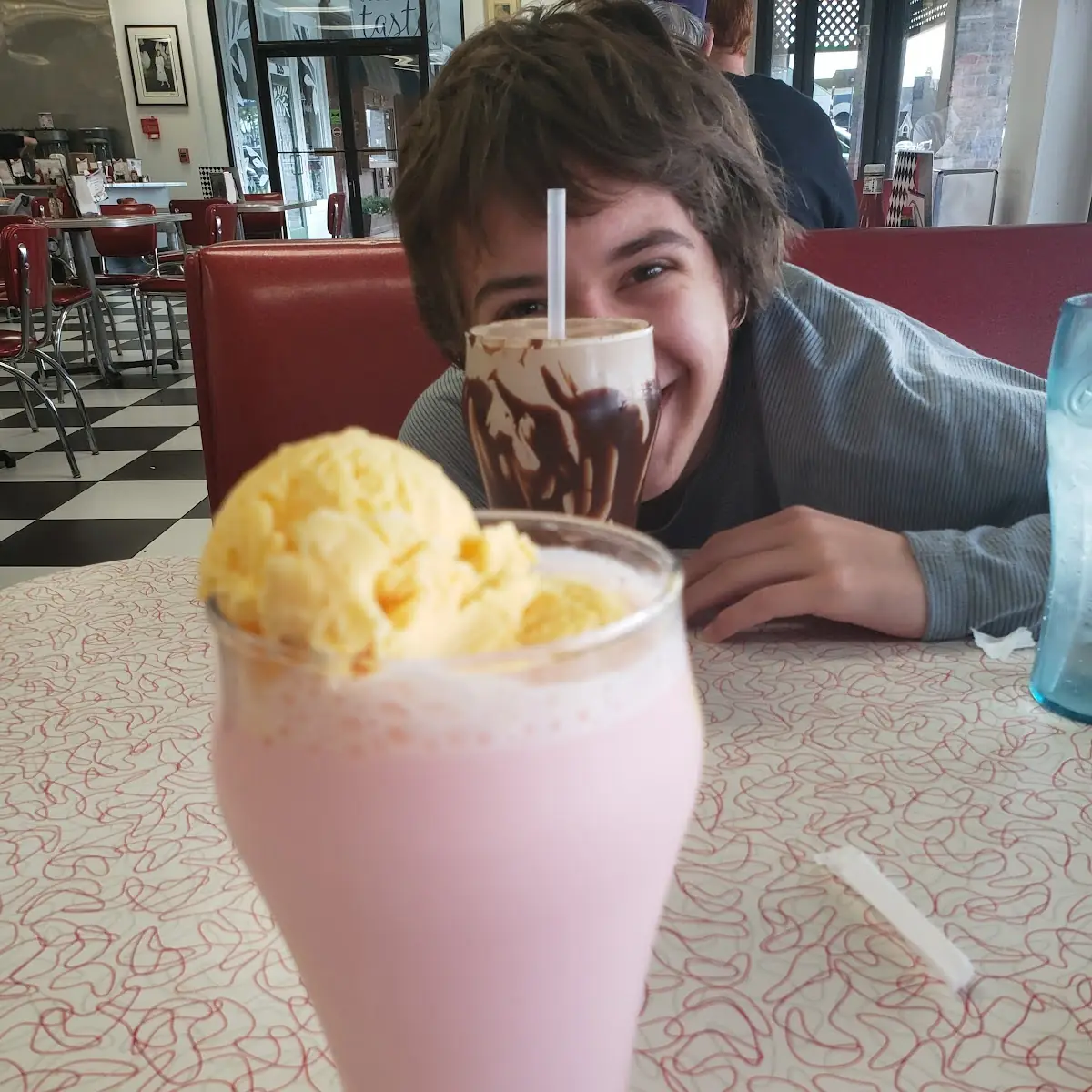 Nectar Soda with Chocolate Shake in the Background