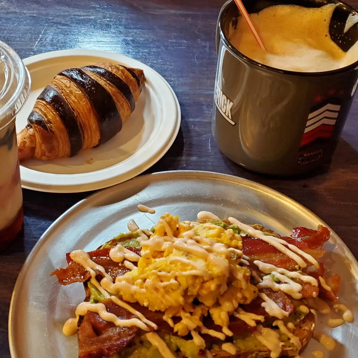 Bacon Egg and Avocado Toast Dairy Free Yogurt Parfait Chocolate Croissant