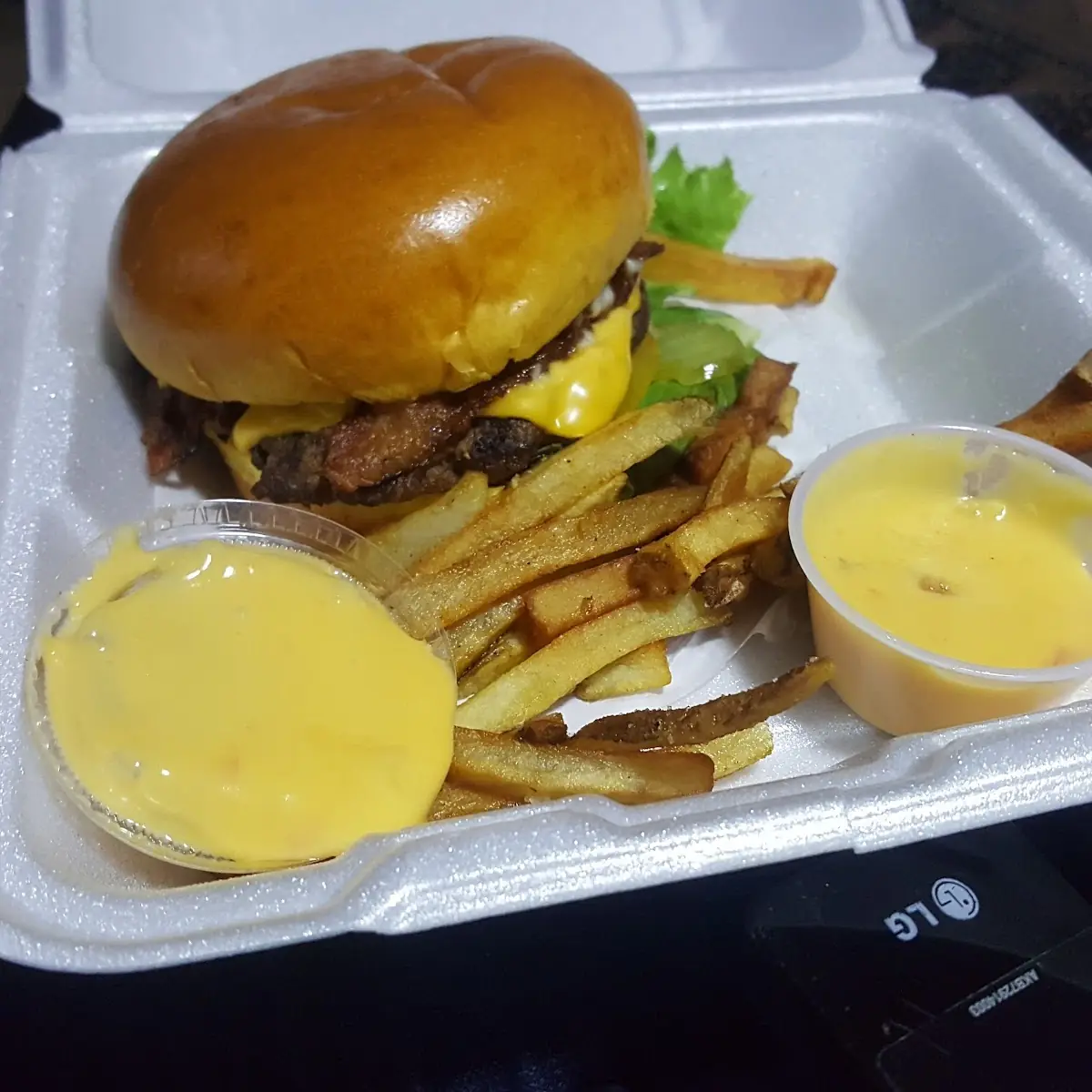 Bacon Cheeseburger with Queso Fries