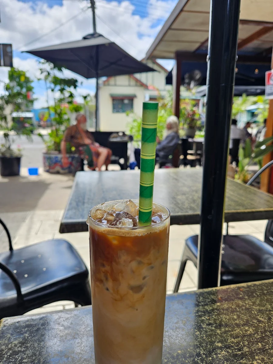 Oatmilk Iced Latte, Armonica Cafe And Wood Fired Pizza