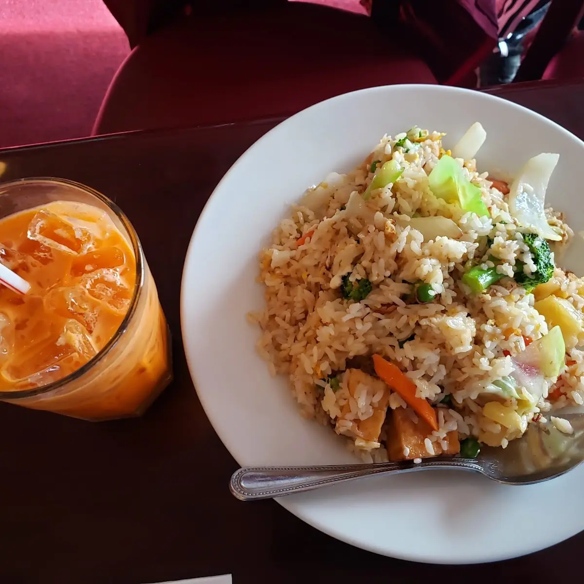 Pineapple Fried Rice and Thai Iced Tea