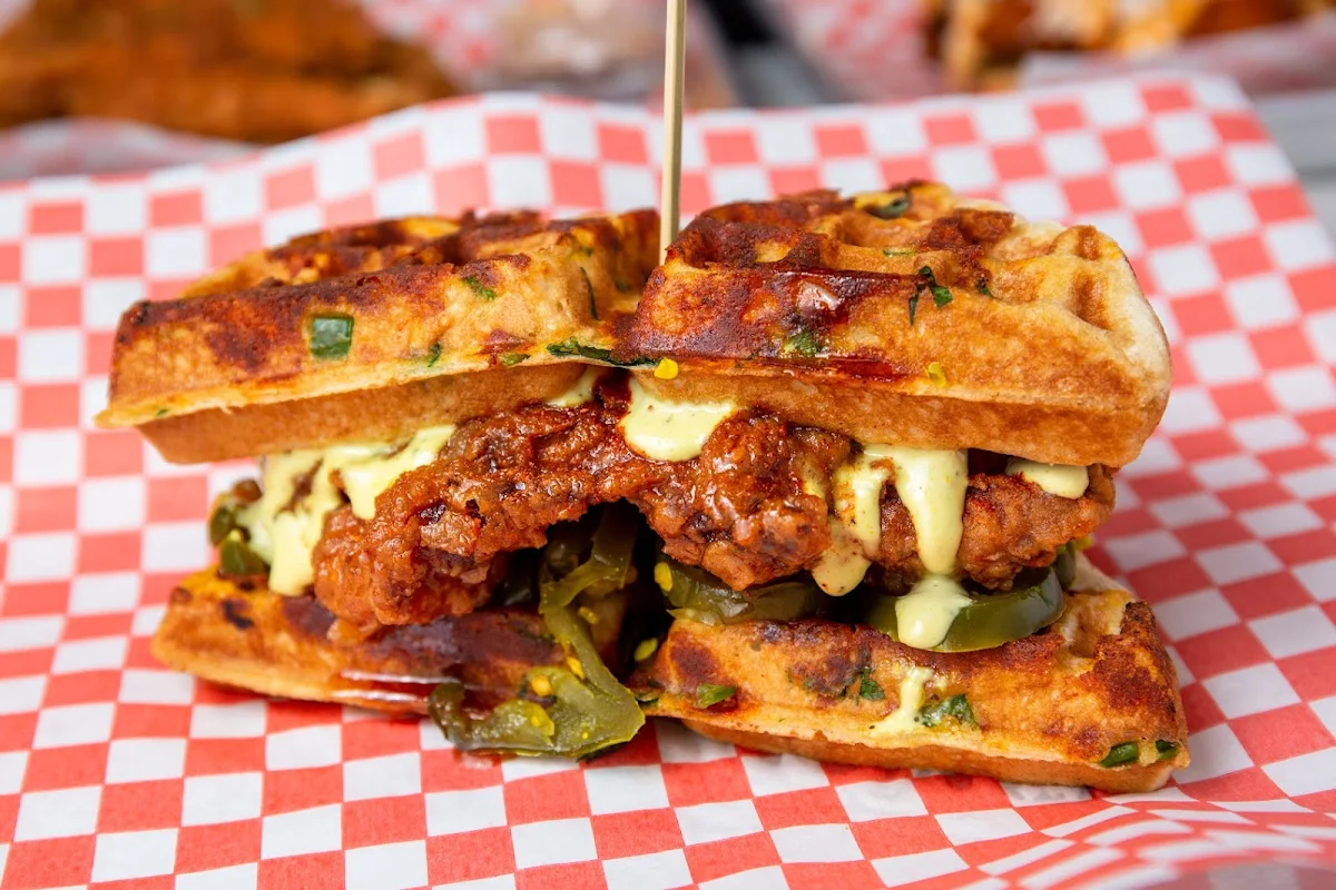 The O G Fried Chicken & Waffle, Juicy Birds Nashville Hot Chicken