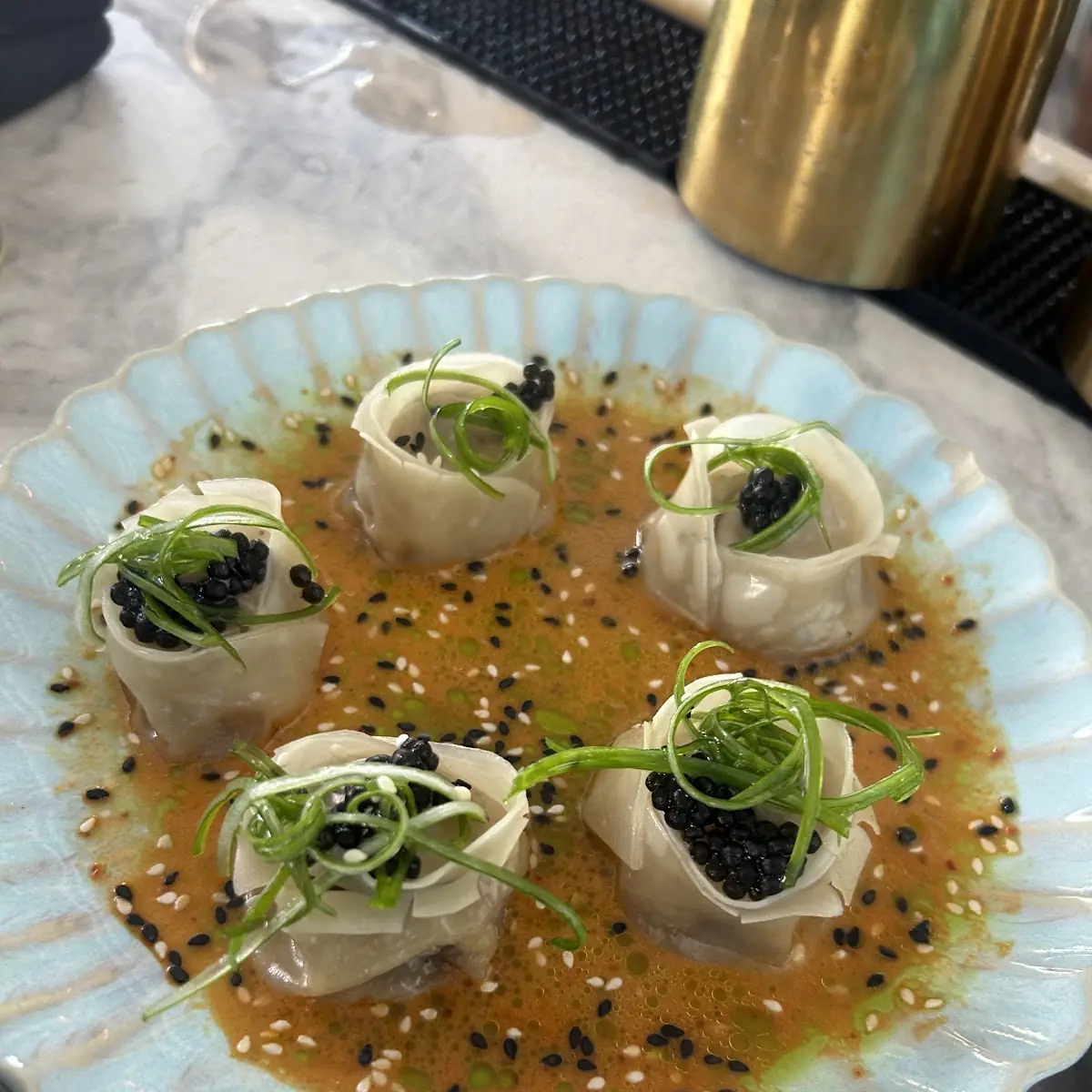 Dumplings with Sesame Sauce