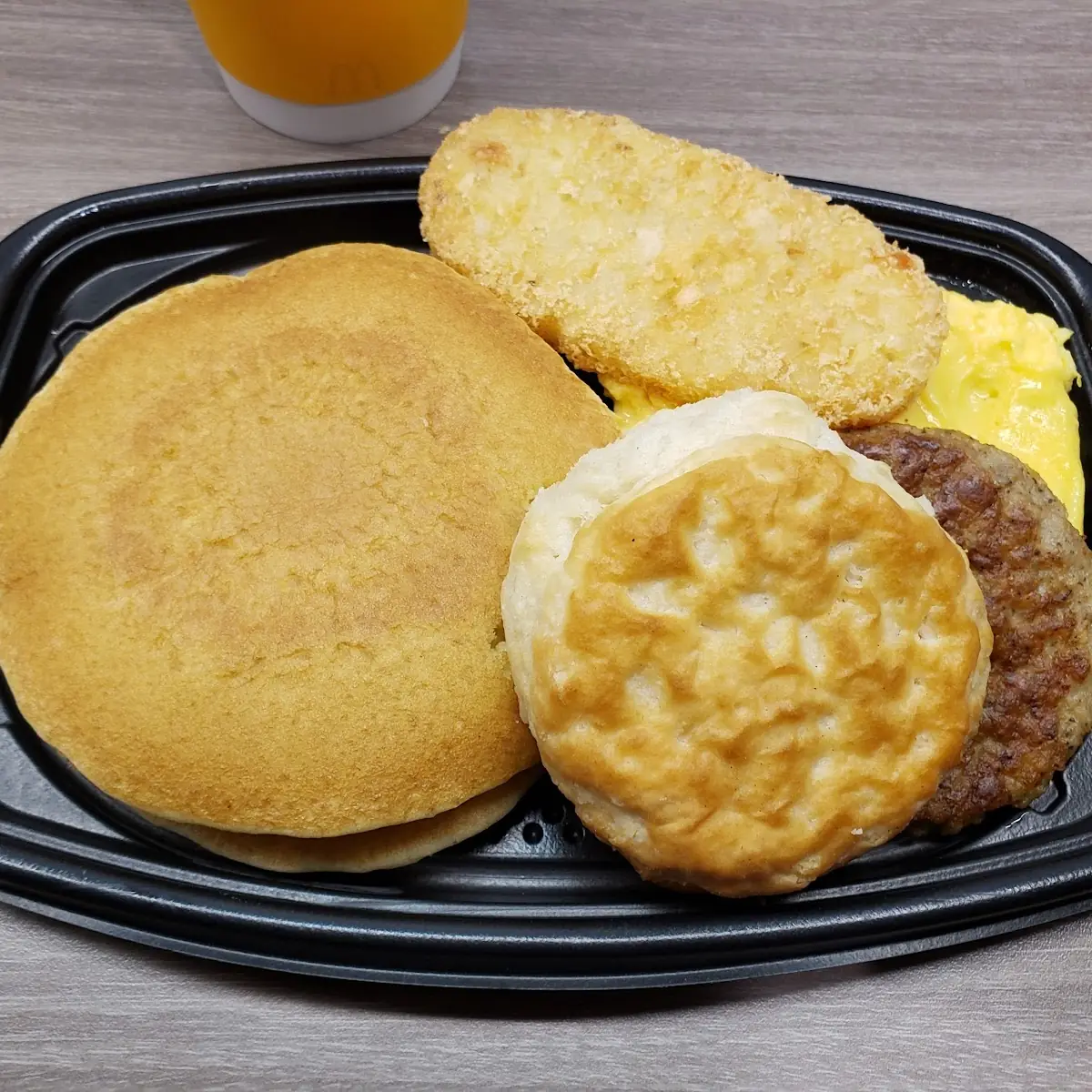 Scrambled Eggs Sausage Biscuit