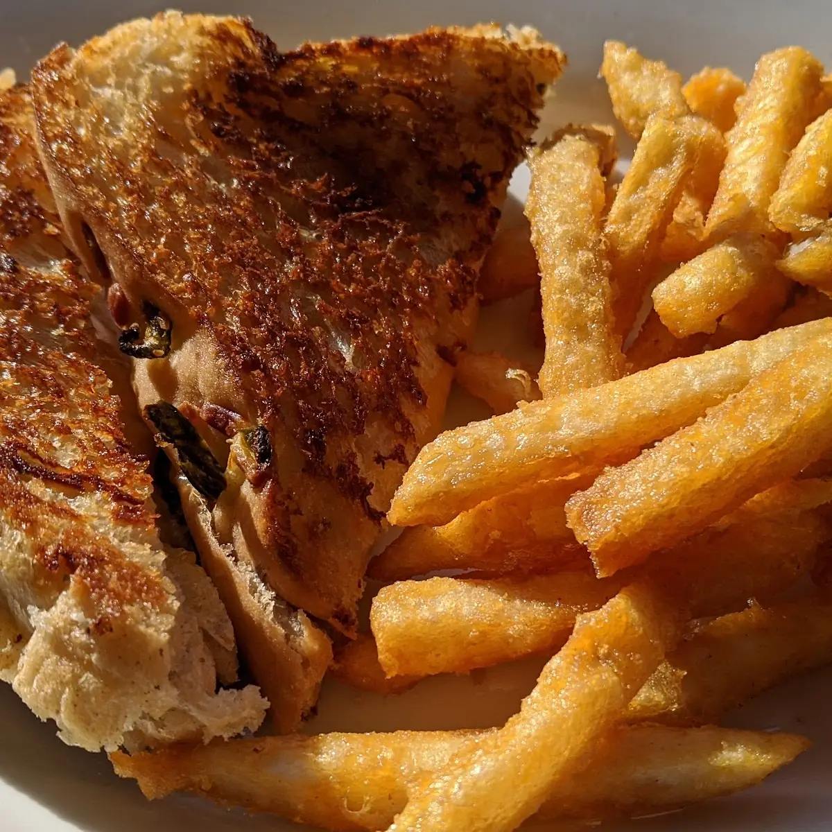Grilled Cheese Sandwich and Fries