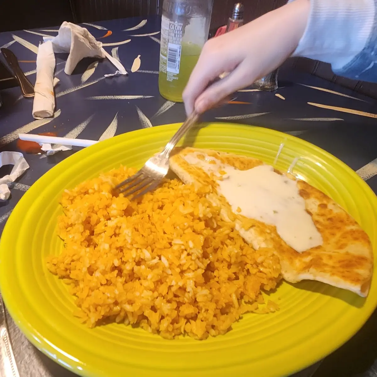 Cheese Quesadilla and Rice