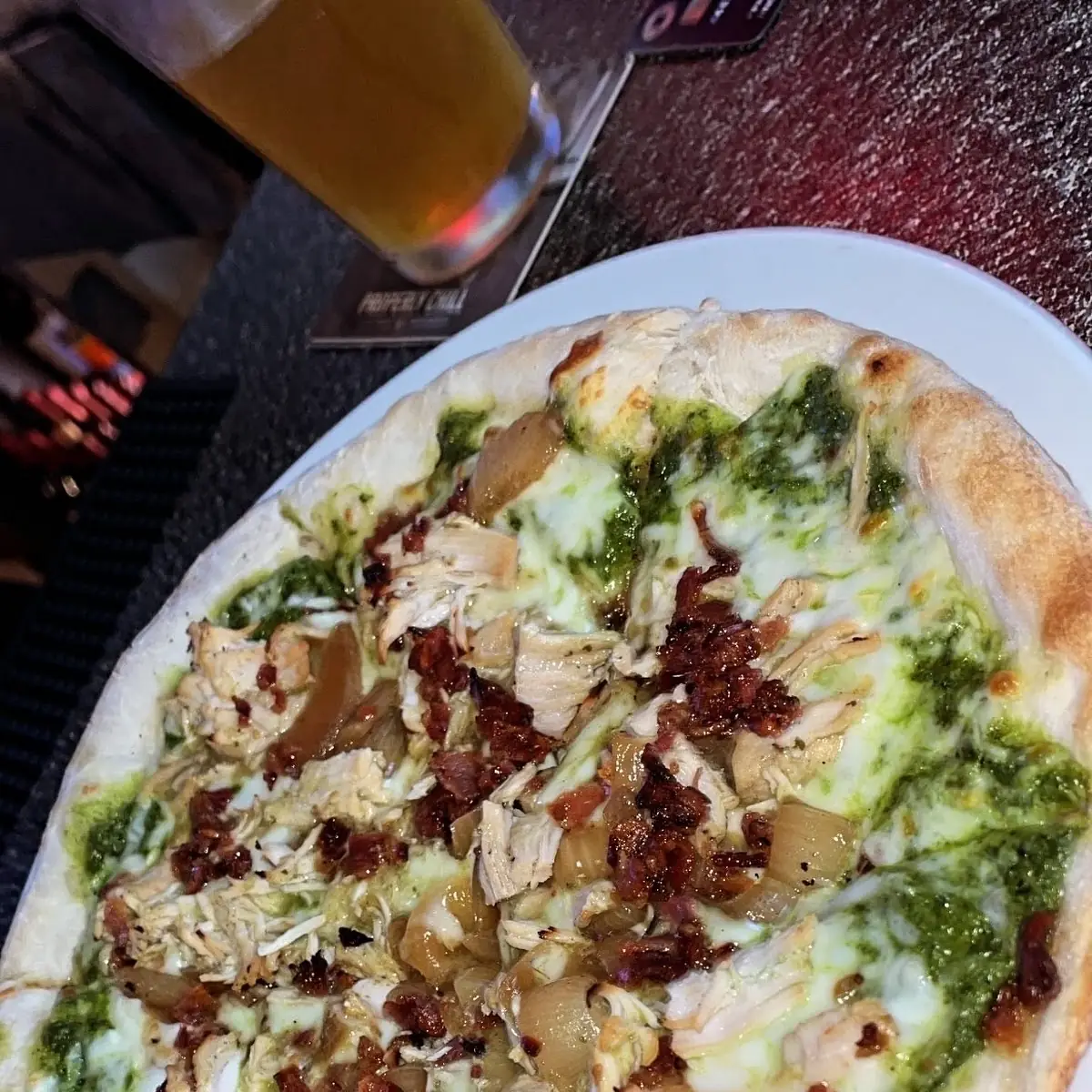 Chicken Bacon Pesto Pizza