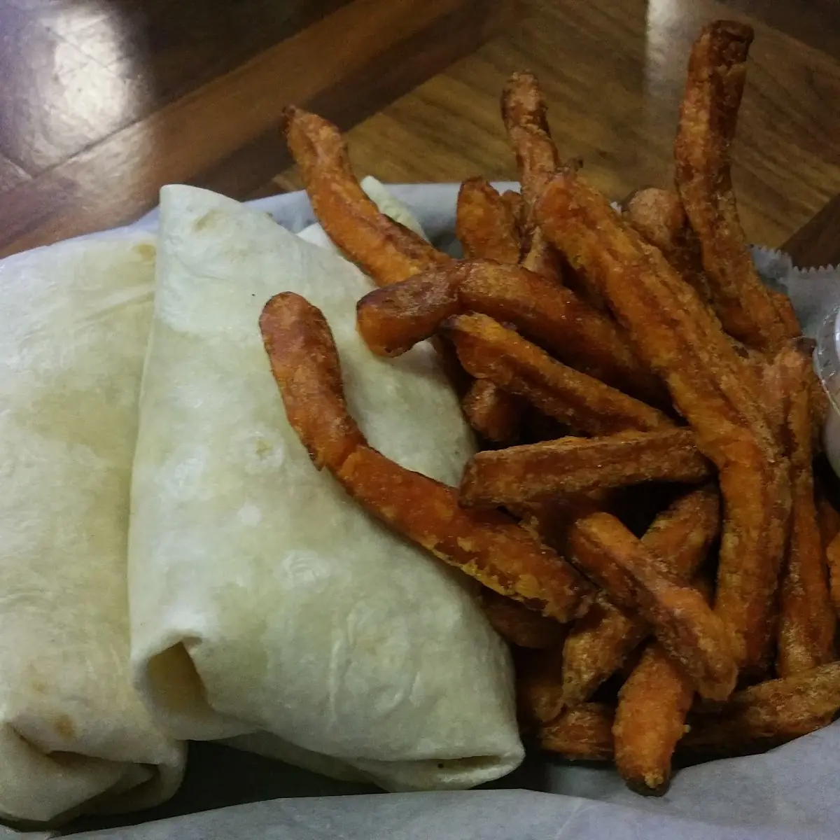 Wrap with Sweet Potato Fries