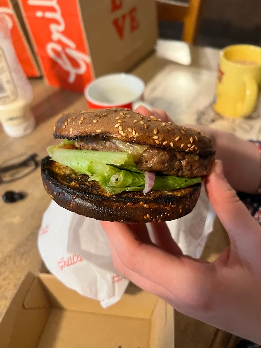 Grilled BAA BAA Burger on GF Bun, Grill'd Burgers - Whitford City