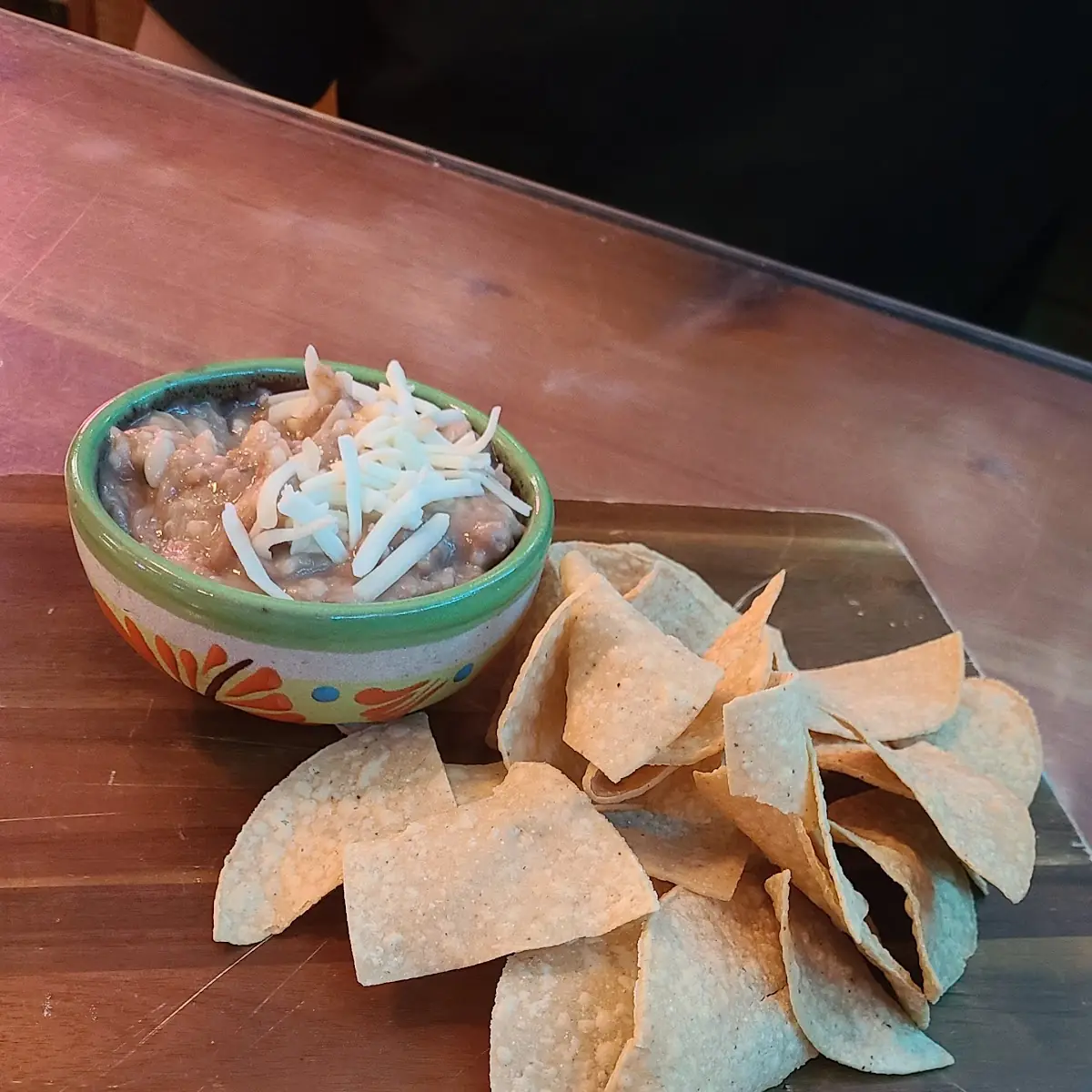 Refried Beans and Homemade Chips