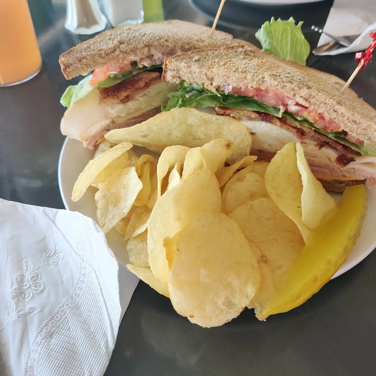 Club Sandwich with Potato Chips