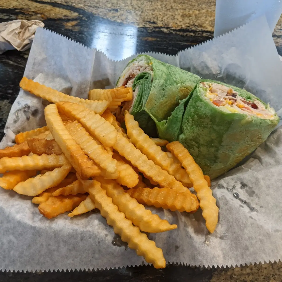 Turkey Bacon Wrap w Fries
