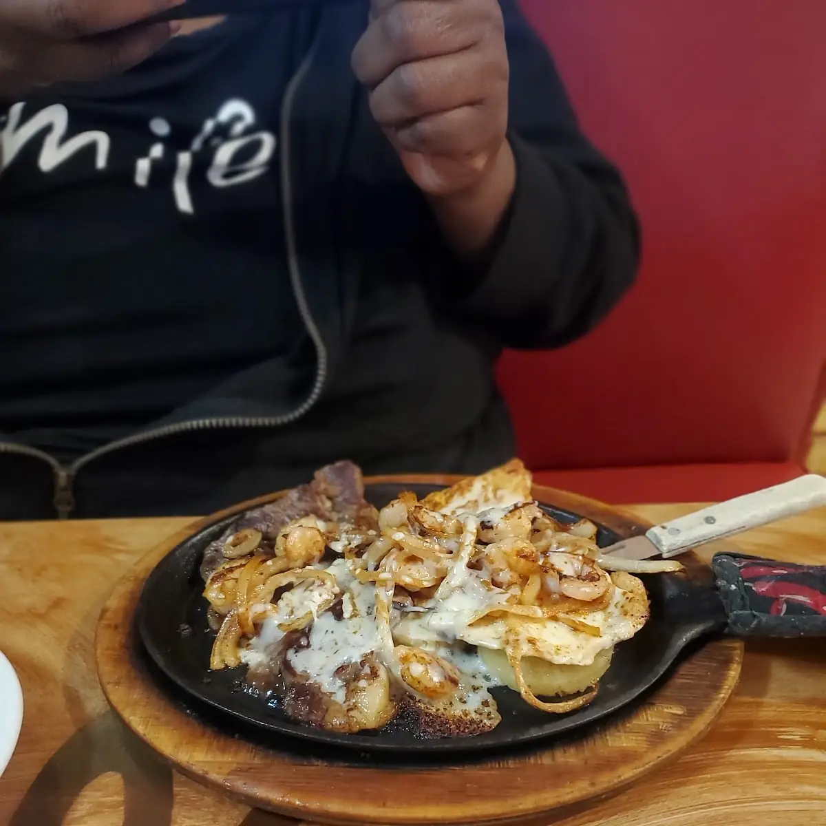 Steak Chicken and Shrimp Fajitas
