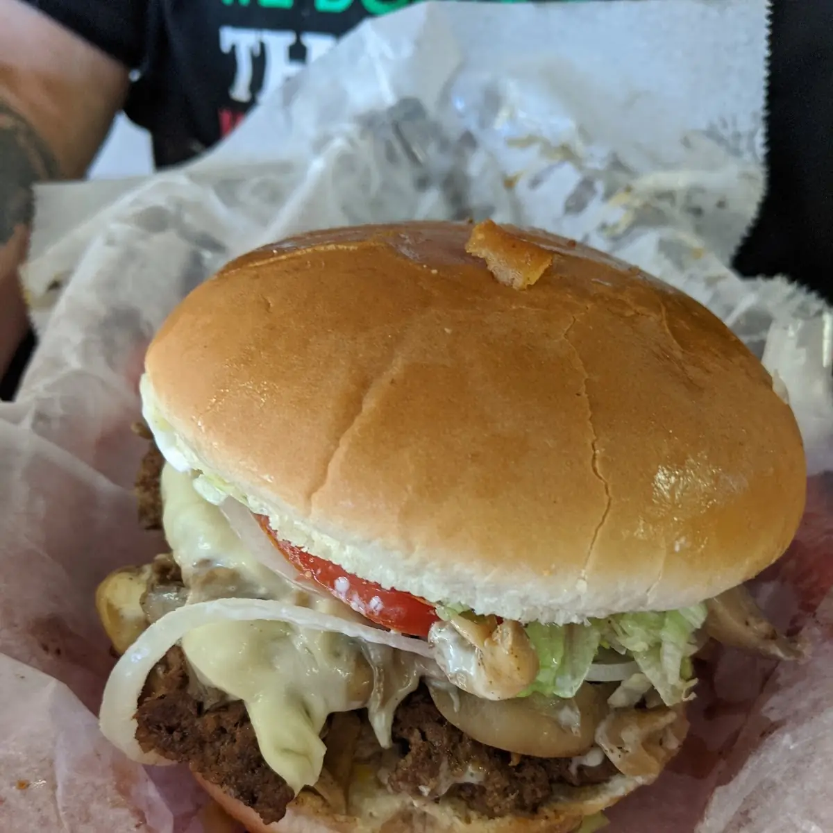 Bourbon BBQ Cheeseburger with Tater Tots