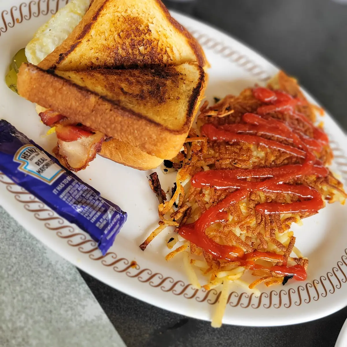 Texas Bacon Egg and Cheese Melt w Hashbrowns