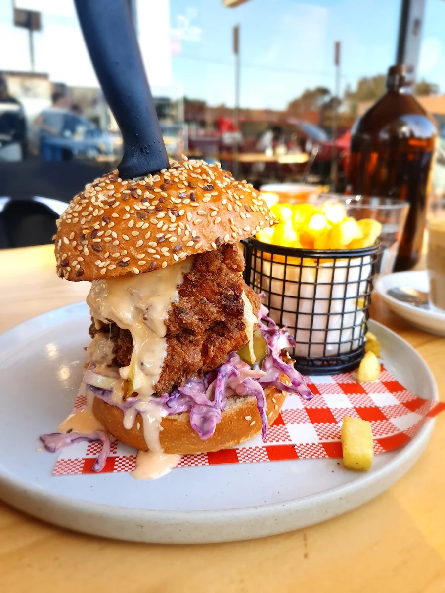 Southern Fried Chicken Burger, Black Seed Cafe