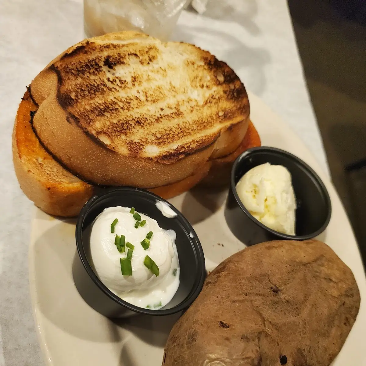 Garlic Bread with Baked Potatoes