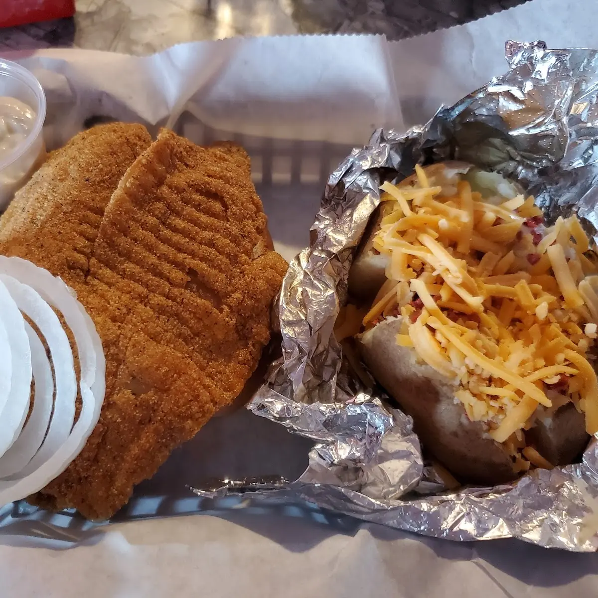 Talapia & Loaded Baked Potato
