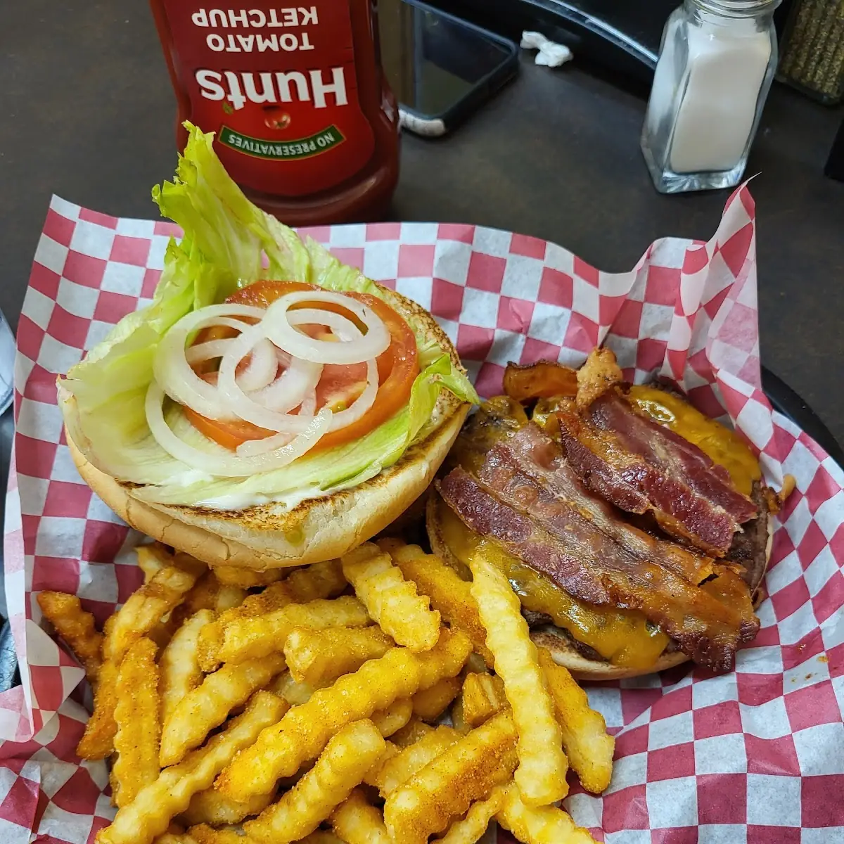 Bacon Cheeseburger and Fries