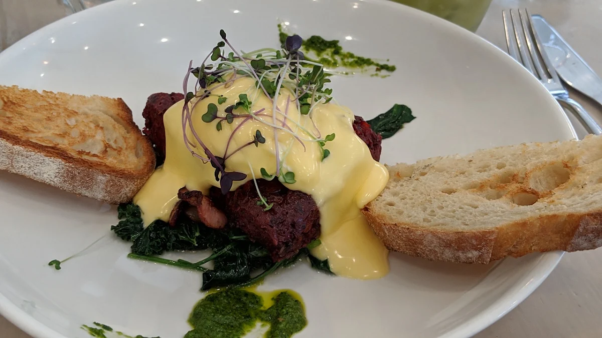 Benedict Morning Burger, Now & Then Cafe kew